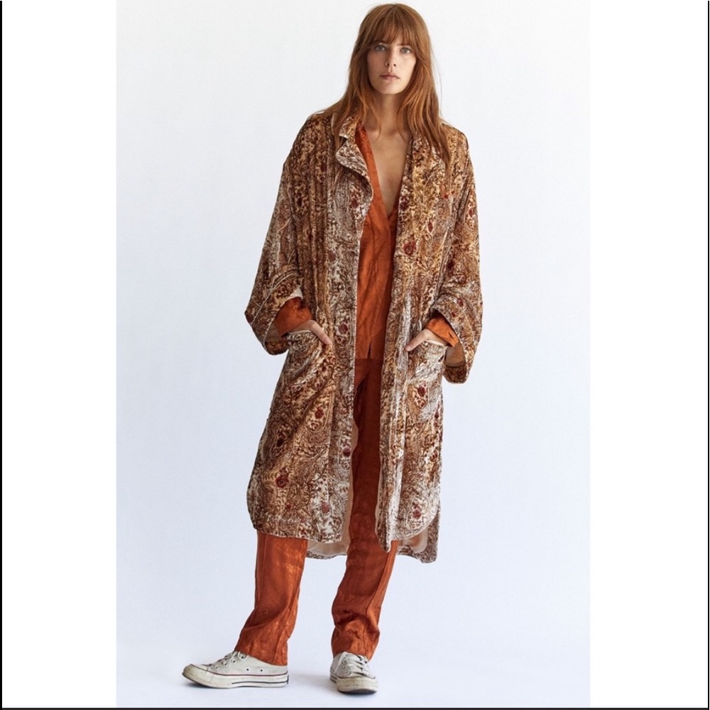 FREE PEOPLE Sweet Escape Velvet Duster Kimono Coat
